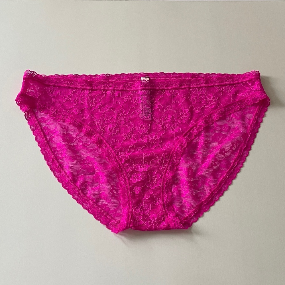 Victoria’s Secret Lace Panties Bikini Gussetted Coastal Grandma Fuchsia Pink